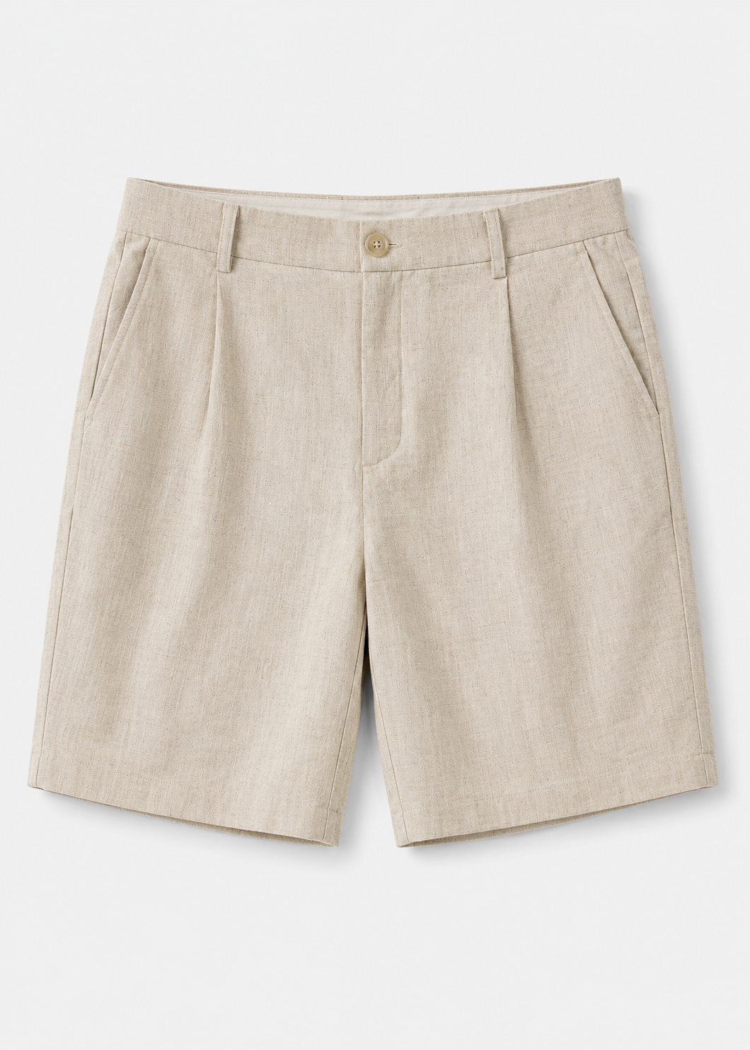 Mens Straight-Leg Linen Blend Shorts