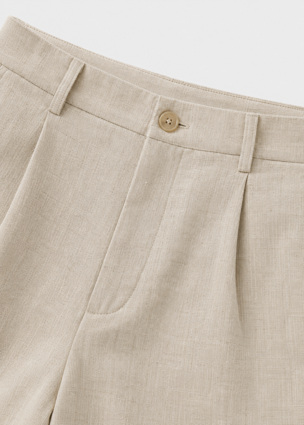 Mens Straight-Leg Linen Blend Shorts