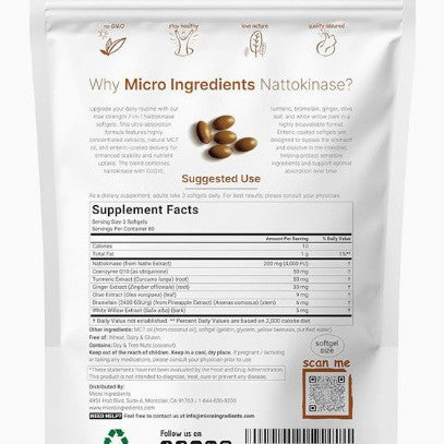 Nattokinase Soft Capsules Dietary Supplement