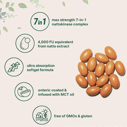 Nattokinase Soft Capsules Dietary Supplement